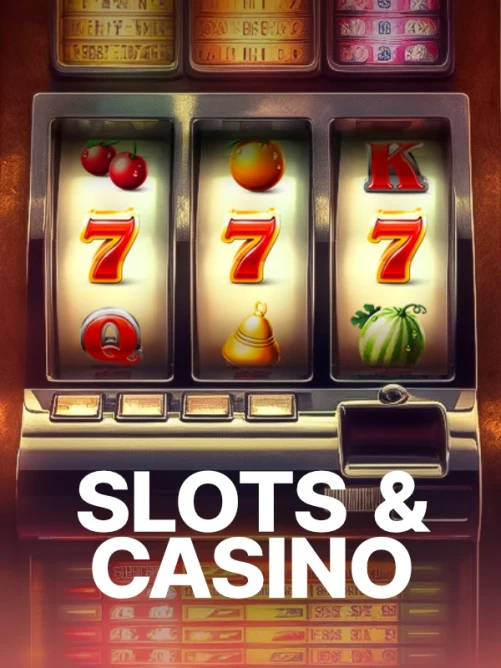 Tarjeta visual de slots con arte limpio y contraste fuerte